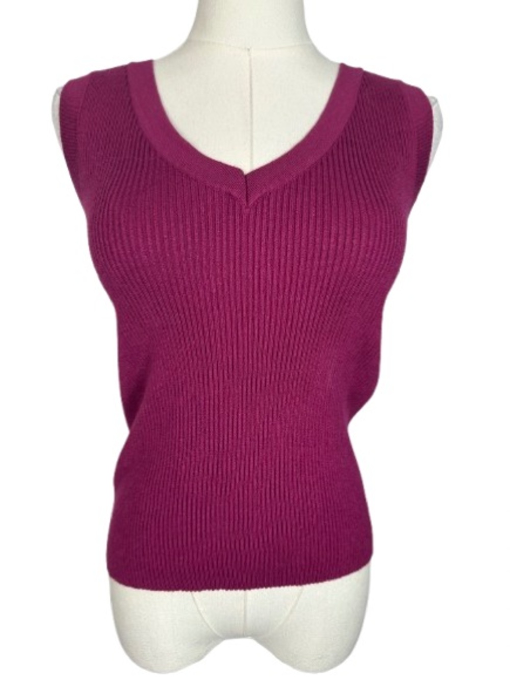 Halogen Ribbed Sleeveless Top in Magenta